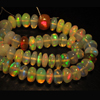 8 inches - AAAAAAAA - Tope Grade Truly Awesome - Ethiopian Opal - Smooth Polished Rondell Beads Huge Size 5 -7.5 mm approx THIS IS THE BEST QUALITY OF ETHIOPIAN OPAL